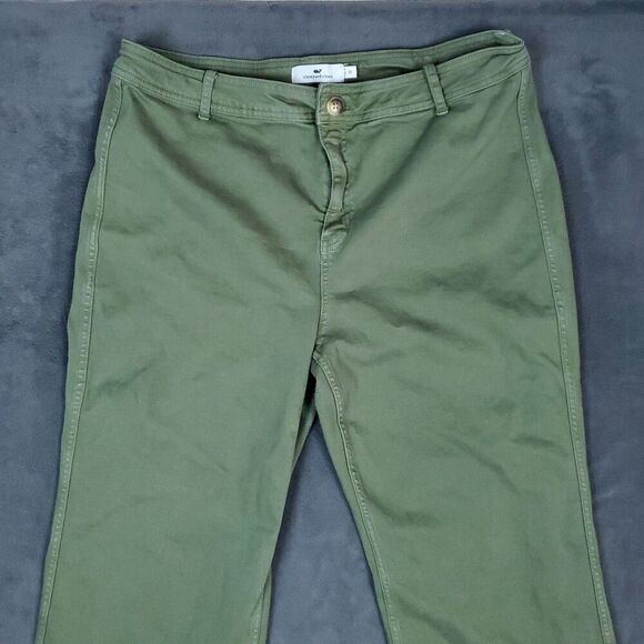 Vineyard Vines Pants Womens 36 Green High Rise Wide Leg Casual Stretch Modern - Picture 5 of 14